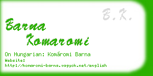 barna komaromi business card